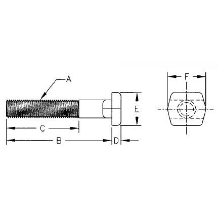 TE-CO 45210 T-SLOT BOLT 3/8 X 3 1/2