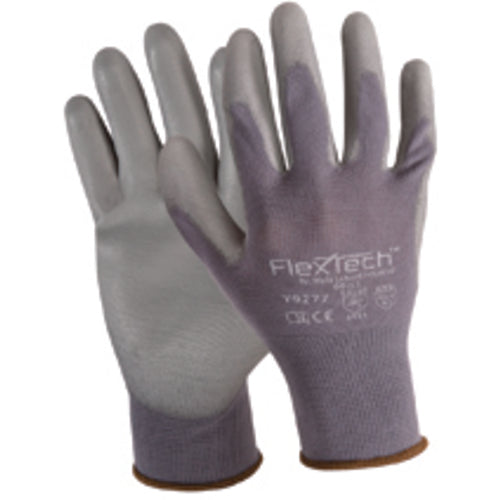 Wells Lamont LW0110745 FLEXTECH Size Large Gray Nylon PU Palm Y9277L