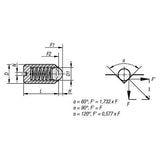 KIPP K0309.AE SPRING PLUNGER STANDARD SPRING FORCE D=8-32 L=9, STEEL, COMP:BALL STEEL