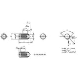 KIPP K0322.205 SPRING PLUNGER INTENSIFIED SPRING FORCE, WITH THREAD LOCK D=M05 L=12, STAINLESS STEEL, COMP:BALL STAINLESS