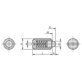 KIPP K0313.A3 SPRING PLUNGER STANDARD SPRING FORCE D=5/16-18, L=16, STEEL, COMP:PIN STEEL