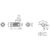 KIPP K0326.2A4 SPRING PLUNGER INTENSIFIED SPRING FORCE, WITH THREAD LOCK D=3/8-16 L=23, STAINLESS STEEL, COMP:BALL STAINLESS