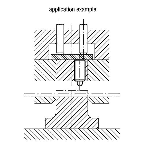 KIPP K0317.220 SPRING PLUNGER INTENSIFIED SPRING FORCE D=M20 L=40, STEEL, COMP:PIN STEEL, PU=5