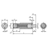 KIPP K0657.616X80 SPRING PLUNGER SPRING FORCE, LONG VERSION D=M16 L=80, STEEL, COMP:PIN STEEL