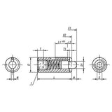 KIPP K0330.05 SPRING PLUNGER STANDARD SPRING FORCE D=M05 L=18, STAINLESS STEEL, WITH THREAD LOCK, COMP:PIN POM