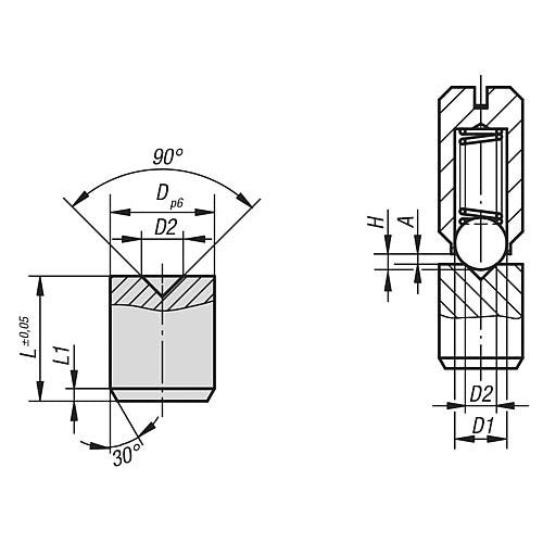 KIPP K0332.12060 LOCATOR, D=12, D2=6, L=14, FREE-CUTTING STEEL, PU=1