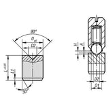 KIPP K0332.08030 LOCATOR, D=8, D2=3, L=10, FREE-CUTTING STEEL, PU=1