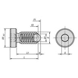 KIPP K0336.08 SPRING PLUNGER SPRING FORCE, WITH HEAD, D=M08 L=21, FREE-CUTTING STEEL, COMP:BALL STEEL, PU=10