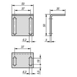 KIPP K1294.9503550 ANGLE BRACKET FOR BALL CATCH, STEEL GALVANIZED