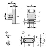 KIPP K1295.28402 MAGNETIC CATCH, A=30, POLYAMIDE BLACK, COMP:STEEL GALVANIZED, PAN HEAD SCREW M5X6 AND RETAI