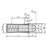 KIPP K1172.204 SPRING PLUNGER SPRING FORCE, SMOOTH VERSION, D=4 L=10,7, STAINLESS STEEL, COMP:POM