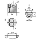 KIPP K1292.201 HOLDER ECCENTRIC D=20 H=19,8 STAINLESS STEEL, WITH CENTRE BORE, SW=3