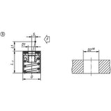 KIPP K0370.32058 LATERAL SPRING PLUNGER, SPRING FORCE WITHOUT THRUST PIN, FORM:B W. SEAL D=10,  L1=4, ALUMINIUM, COMP:STEEL