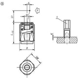 KIPP K0372.2100X29 LATERAL SPRING PLUNGER SPRING FORCE, WITH THREADED SLEEVE WITHOUT THRUST PIN, D=M18X1,5 L=31,5, FORM:B, STEEL,