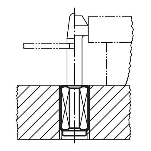 KIPP K0372.1050X27 LATERAL SPRING PLUNGER SPRING FORCE, WITH THREADED SLEEVE WITHOUT THRUST PIN, D=M12 L=26,5, FORM:A, STEEL,