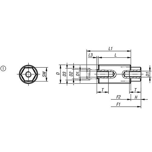 KIPP K0977.1112 SPRING PUSH-PULL PLUNGER SPRING FORCE, WITH ROTATION LOCK D=M12X1,5 L=20, FORM:I, STEEL, COMP:PIN STEEL