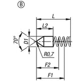 KIPP K1277.213011 SPRING SLEEVE POINT, FORM:B WITHOUT COLLAR L=11, D1=3 STEEL, COMP:STAINLESS STEEL