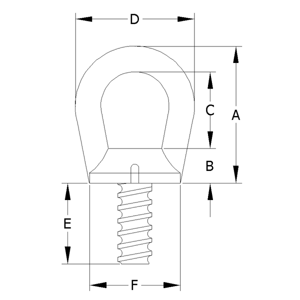 ACTEK AK48561 2,500 LBS EYE NUT WITH UNC BOLT 1/2-13 E=2-1/2 L BLACK OXIDE FINISHED