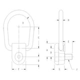 ACTEK AK68250 Forged Side Pull HOIST RING 3/4-10 5000 LBS