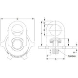 ACTEK AK38045 5,000 LBS FORGED STREET PLATE LIFTING RING 3/4 ACME TLIFTING RINGEAD E=3/4 200% PROOF-LOAD TESTED W/SERIAL #