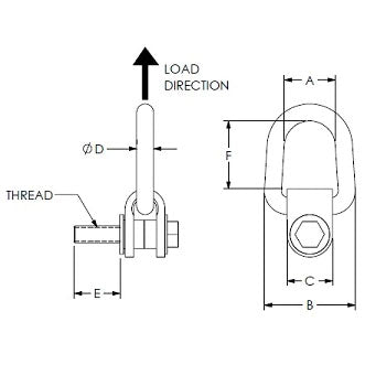 ACTEK AK43710 LIFTING RING 1/2-13 2000 lbs STANDARD D-RING