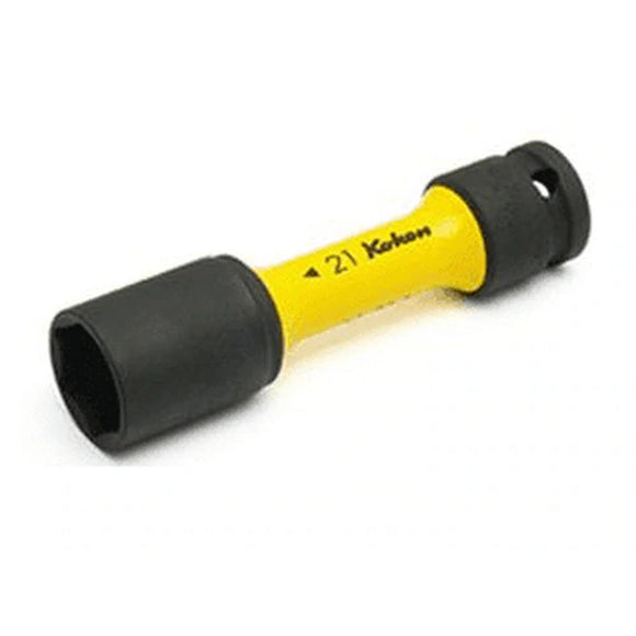 Ko-ken 14145PM.110-21 1/2 Sq. Dr. Wheel Nut Socket  21mm Extra Thin walled Length 110mm Color coded Protector