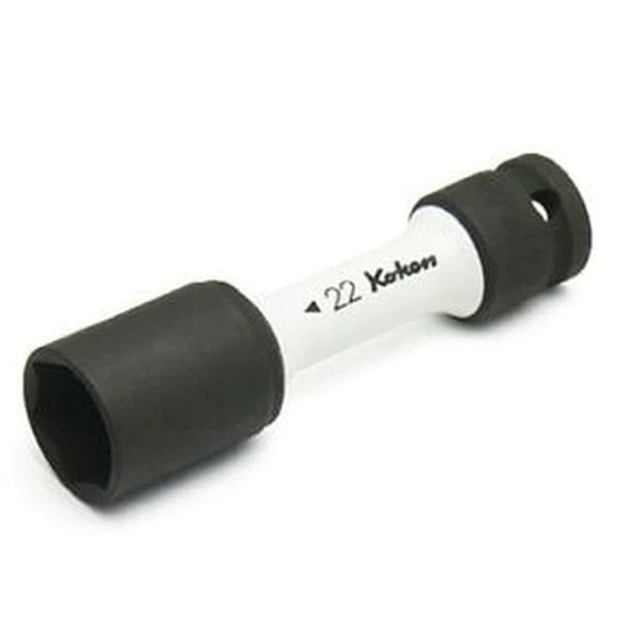 Ko-ken 14145PM.110-22 1/2 Sq. Dr. Wheel Nut Socket  22mm Extra Thin walled Length 110mm Color coded Protector
