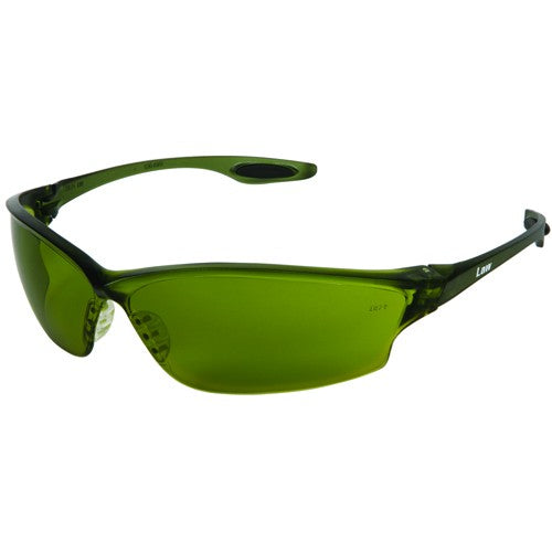 Crews KB85LW2130 Safety Glasses - Green Filter 3.0 Lens - Green Frame - LW2 Style