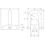 ACTEK AK44410 PIVOT LIFTING PLATE 3/4-10 7000 lbs