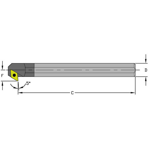 Ultra-Dex FG550161 E08R SDXCL2 Coolant Thru Carbide Boring Bar
