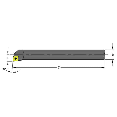 Ultra-Dex FG551364 S08M SCLPL3 No Coolant Steel Boring Bar