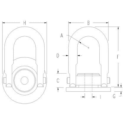 ACTEK AK44803 15,000 LBS SWIVEL ROUND PLATE HOIST RING SCREW SIZE: 1-1/2 200% PROOF-LOAD TESTED W/SERIAL #