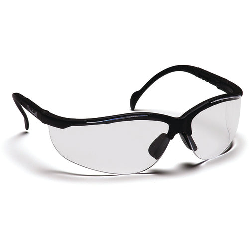Pyramex KB54SB1810S Safety Glasses - Clear Lens, Black Frame, Venture II Style