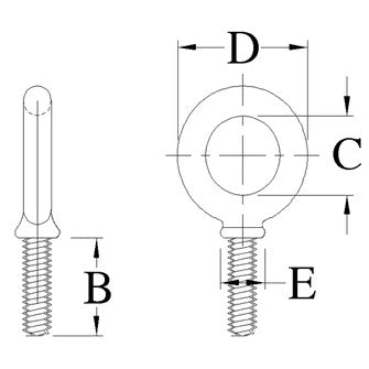 ACTEK AK41430 1-1/2-6 SHOULDER EYEBOLT SHANK LENGTH 3-1/2 21,000 LBS WLL BLACK OXIDE FINISH