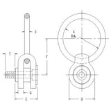 ACTEK AK43560 Side Load Hoist Ring M8 X 1.25 325 kg