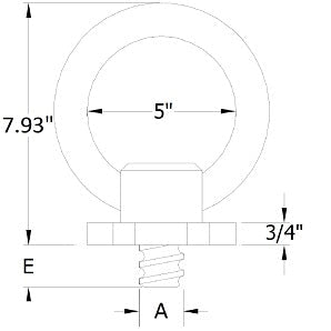 ACTEK AK48640 5,000 LBS 1-3.5 COIL SUPER EYEBOLT E=1