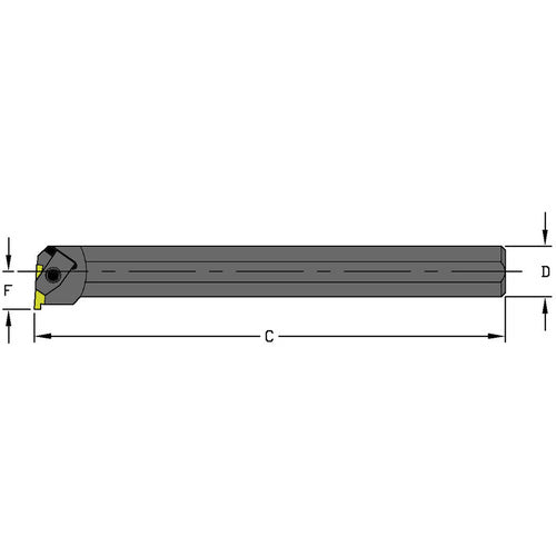 Ultra-Dex FG551354 S08M NEL2 No Coolant Steel Boring Bar